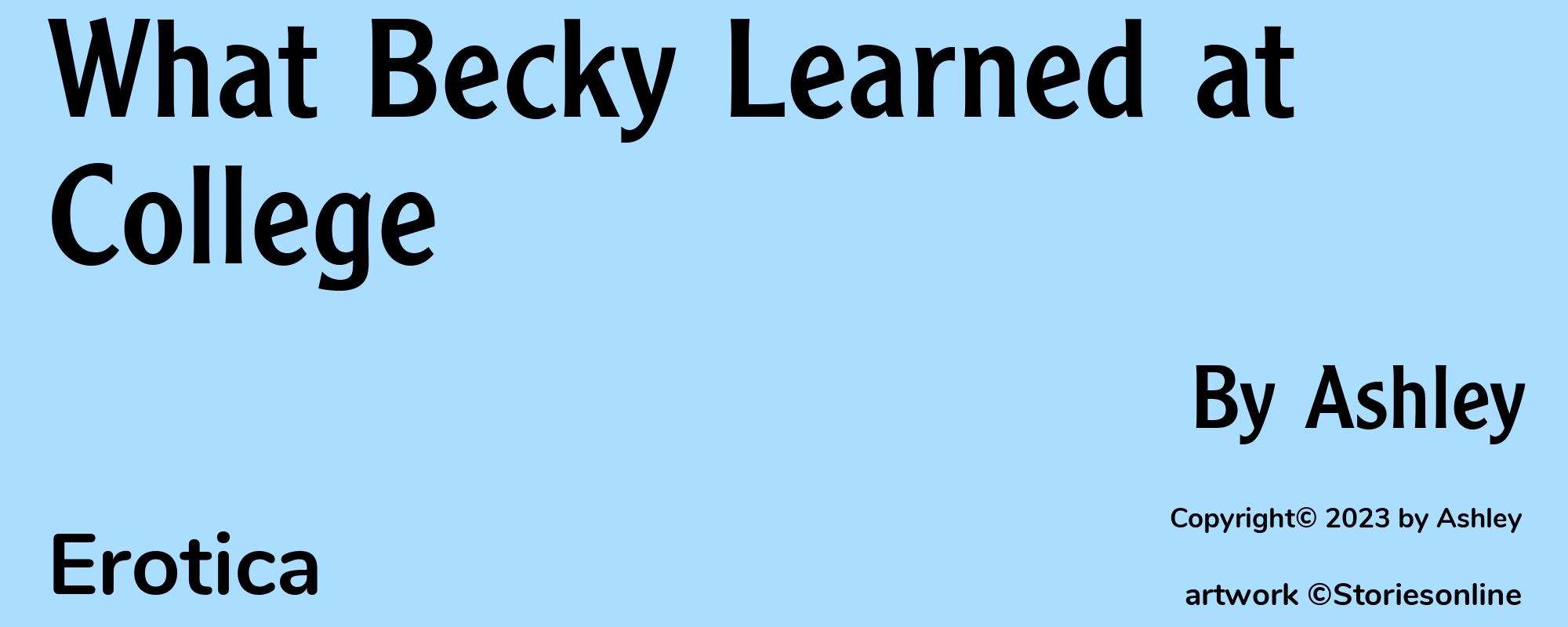 What Becky Learned at College - Cover