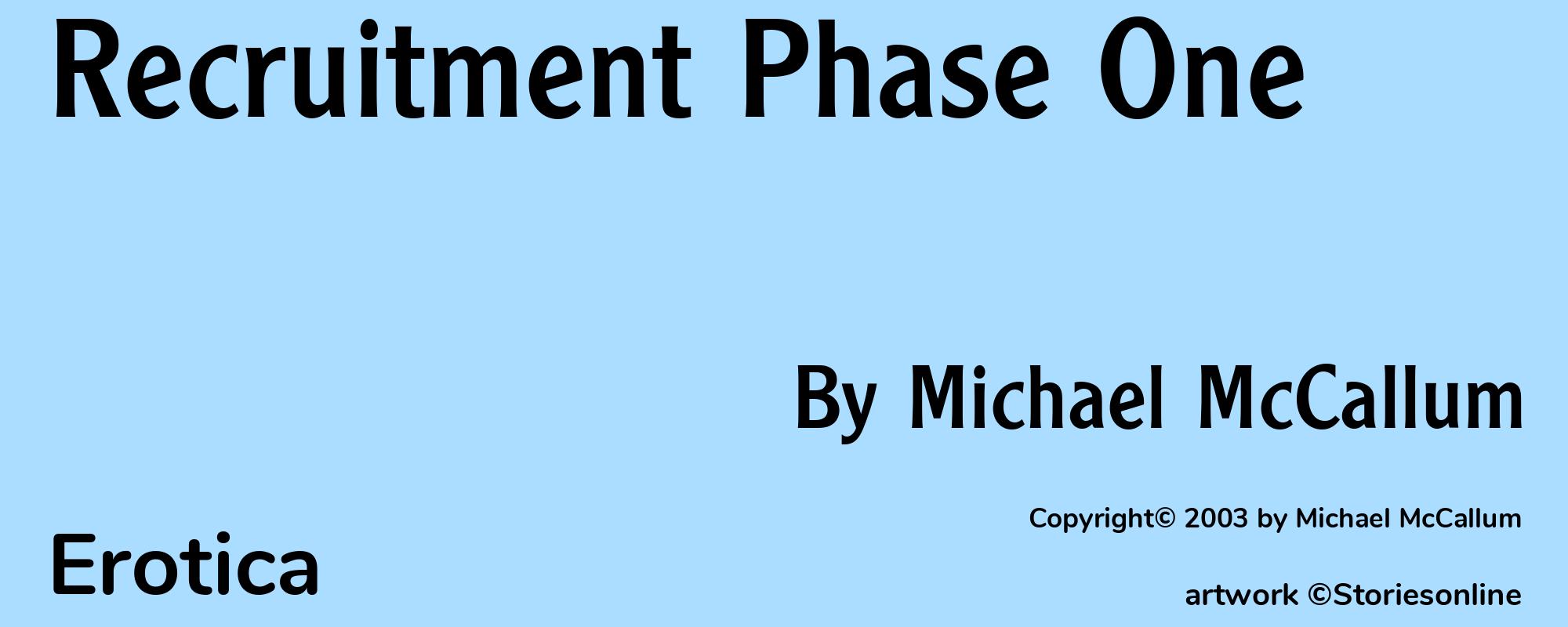 Recruitment Phase One - Cover