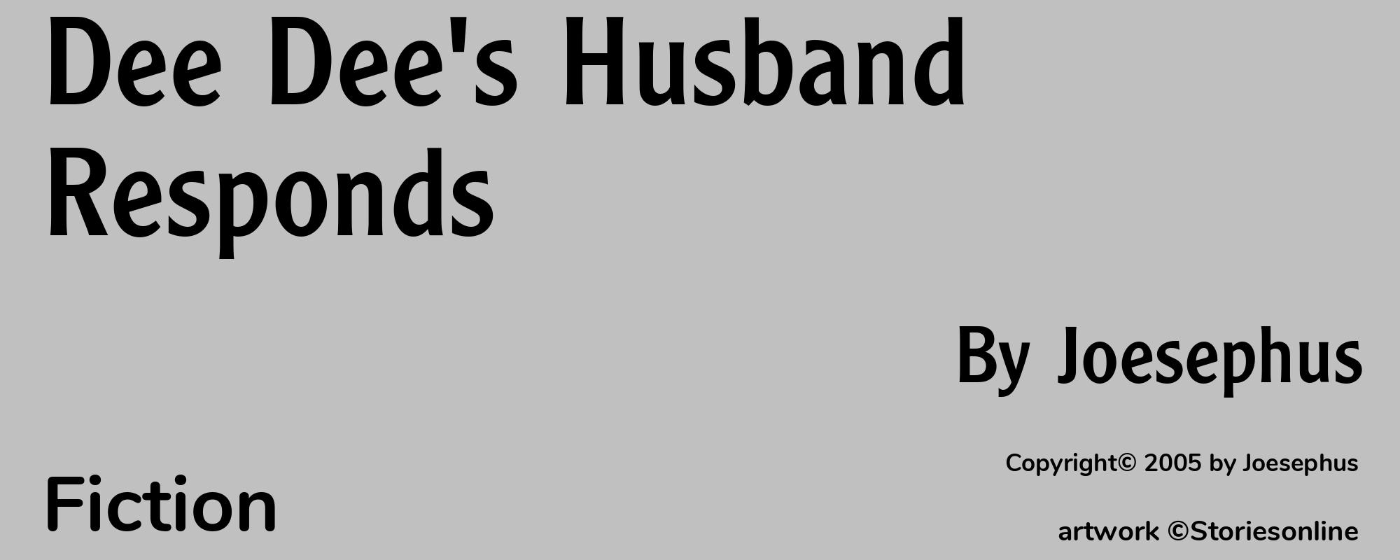 Dee Dee's Husband Responds - Cover